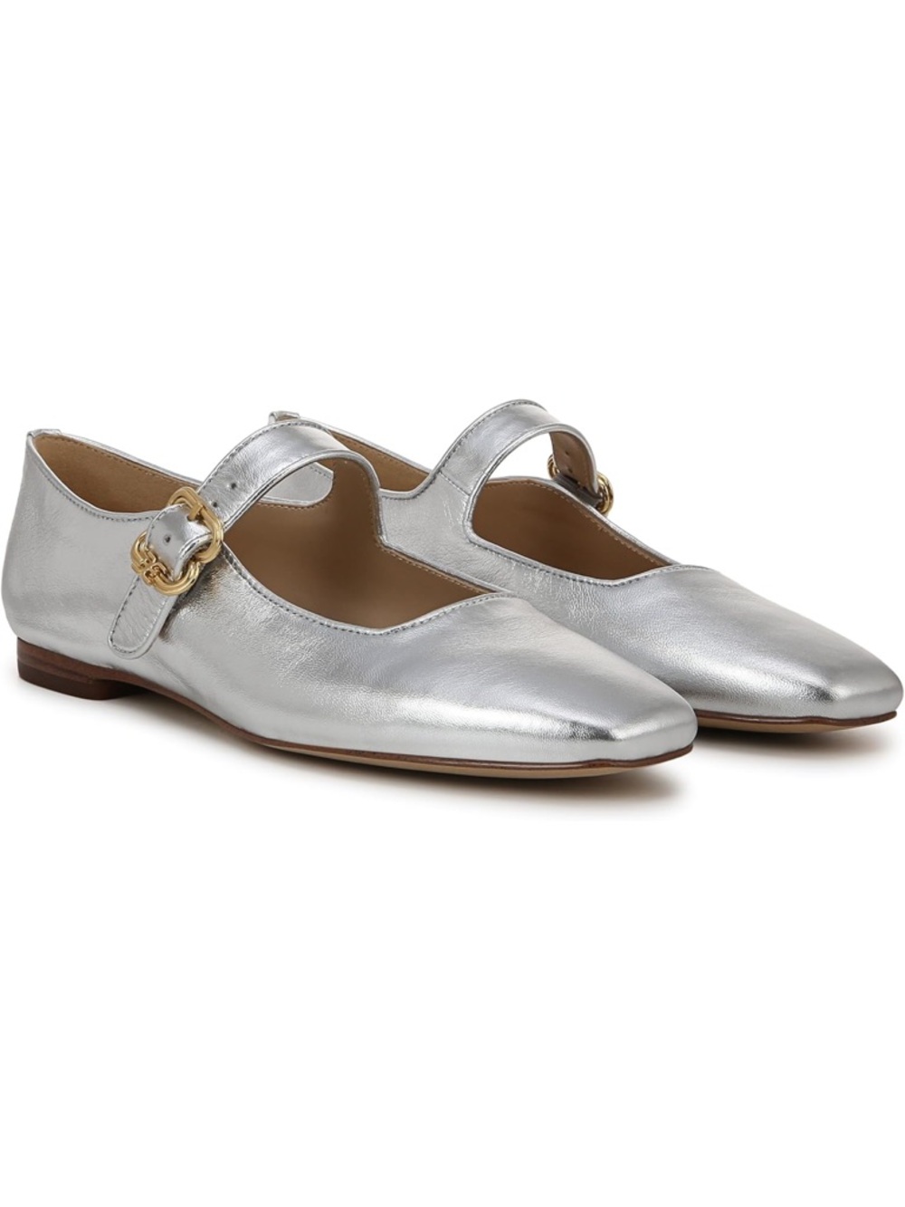 Sam Edelman Michaela Leather Ballet Flats – Soft Silver – Sz 9/9.5